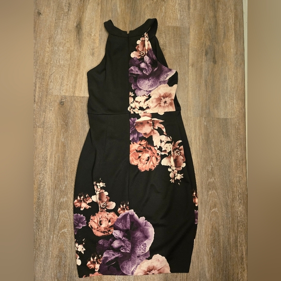 Le Chateau Halter Floral Bodycon Dress Size Small - Picture 6 of 8